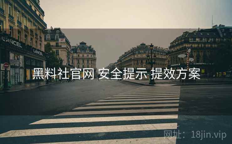 黑料社官网 安全提示 提效方案