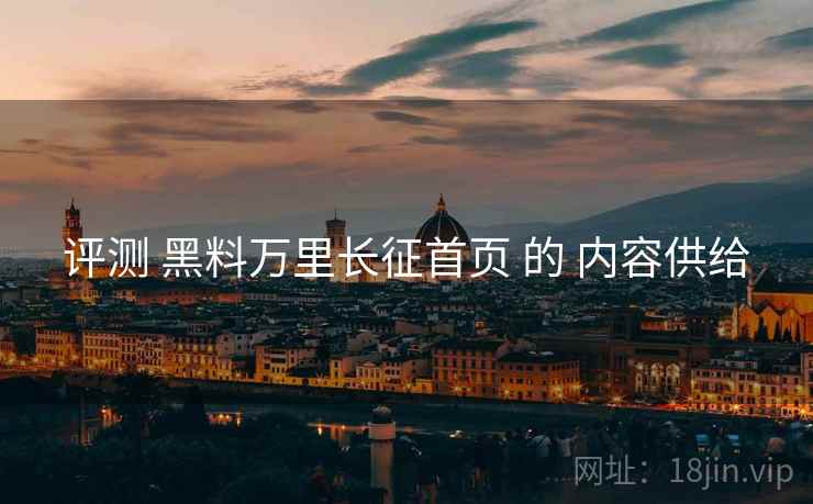 评测 黑料万里长征首页 的 内容供给