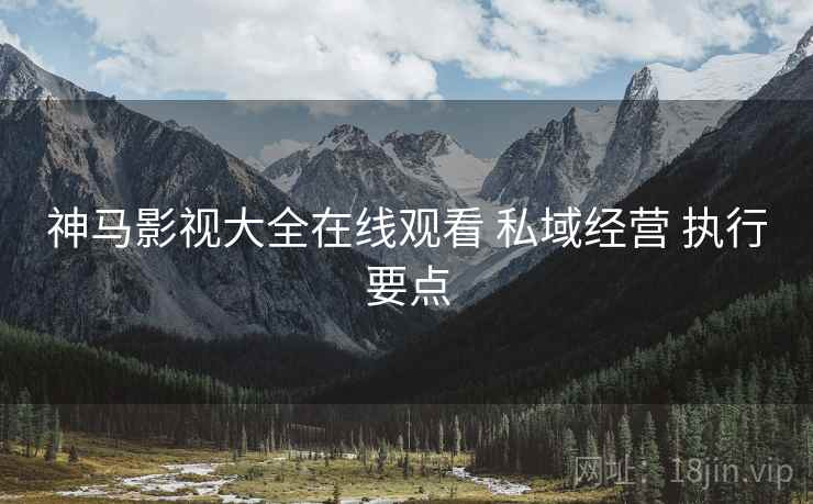 神马影视大全在线观看 私域经营 执行要点