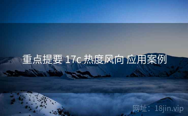 重点提要 17c 热度风向 应用案例