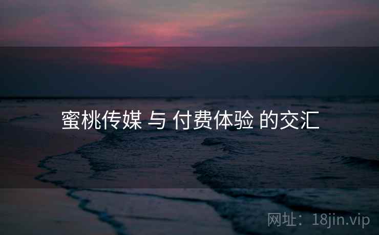 蜜桃传媒 与 付费体验 的交汇
