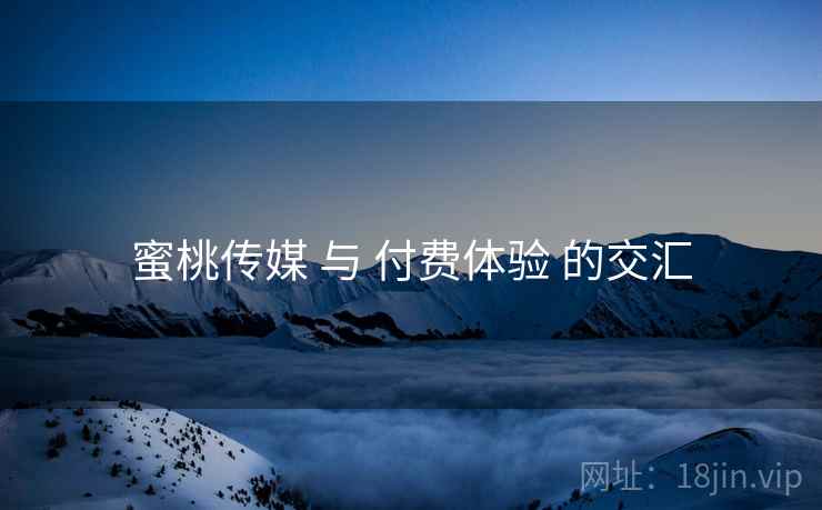 蜜桃传媒 与 付费体验 的交汇