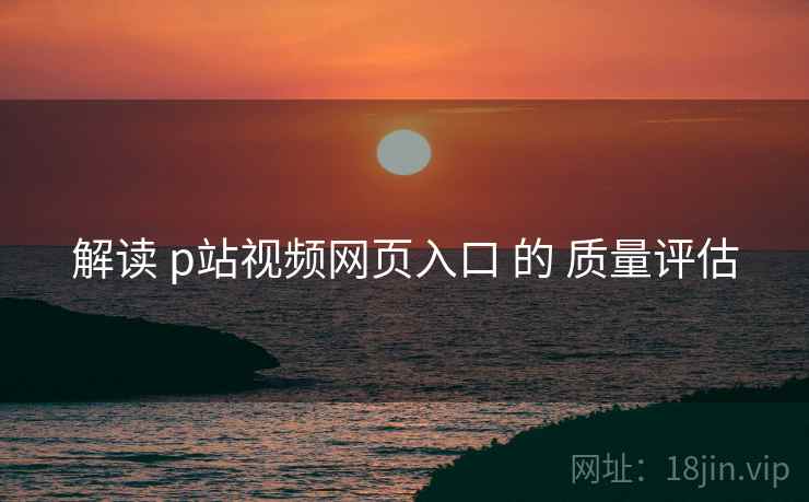 解读 p站视频网页入口 的 质量评估