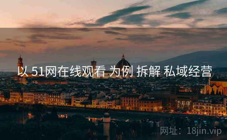 以 51网在线观看 为例 拆解 私域经营