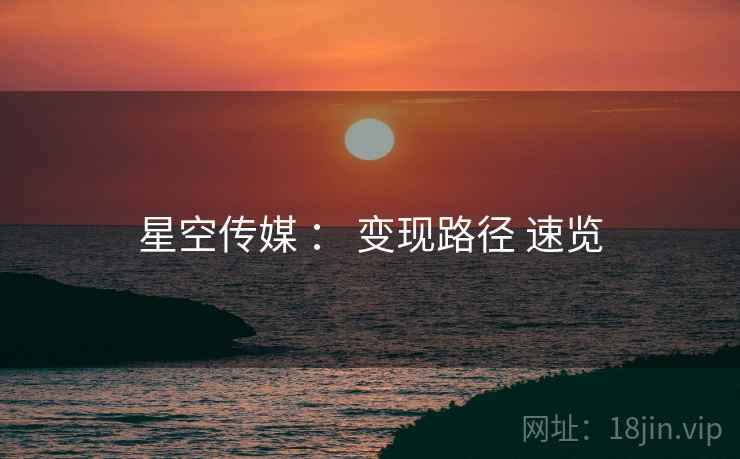 星空传媒 ： 变现路径 速览