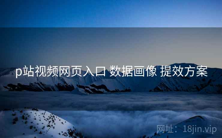 p站视频网页入口 数据画像 提效方案