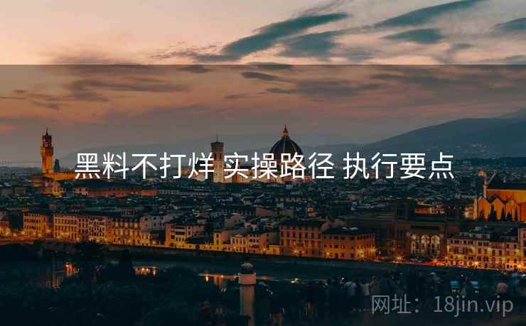 黑料不打烊 实操路径 执行要点